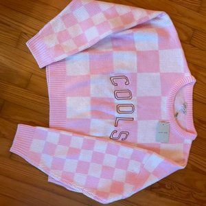 COOLS CLUB - COLLEGE KNIT IN PINK CHECKERBOARD